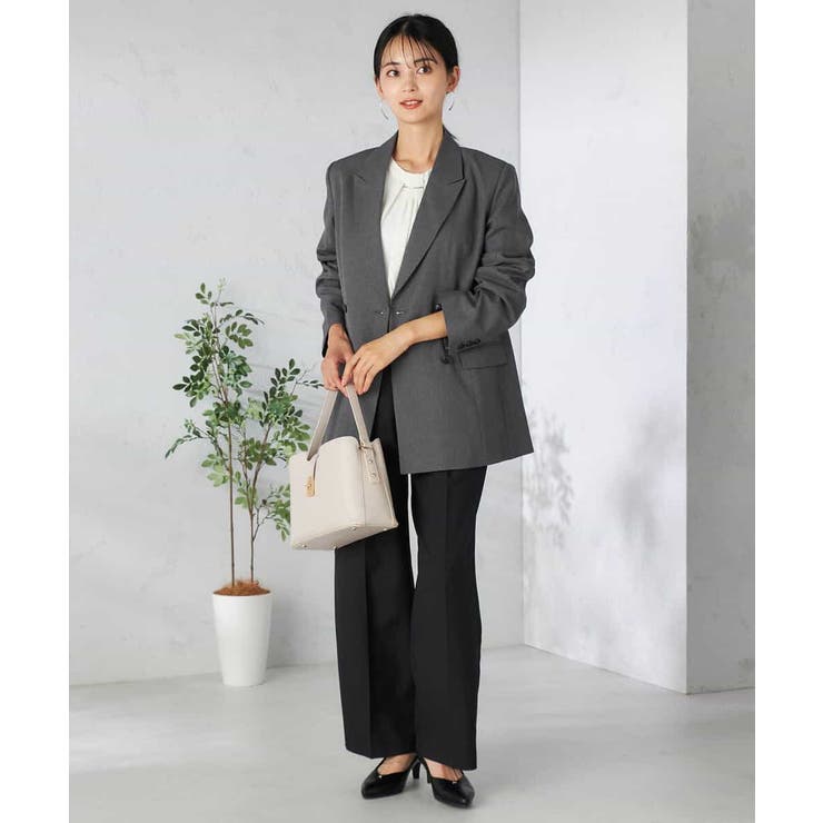 【洗える/イージーケア/吸水速乾/ストレッチ】梳毛調ダブルブレストジャケット | a.v.v【WOMEN】 | 詳細画像9 