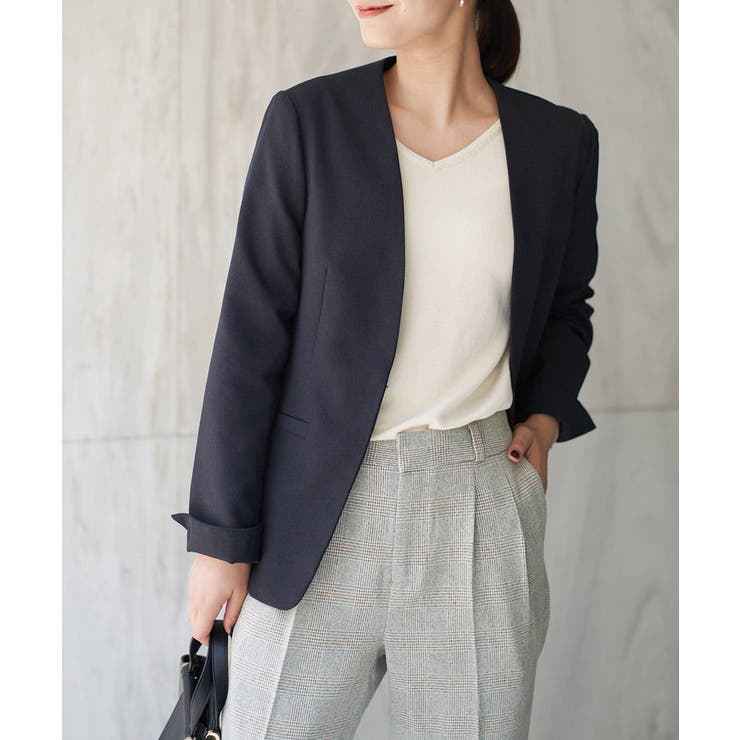 新品未使用　agnes.b JW63 VESTE　ウールノーカラージャケット agnes b. ノーカラージャケットのおすすめ人気商品一覧 通販