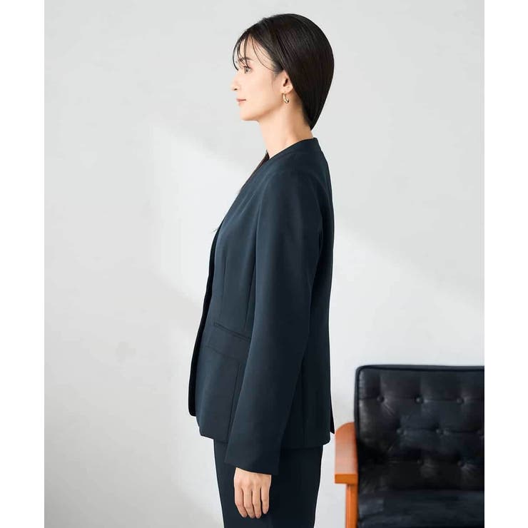 【洗える/イージーケア/ストレッチ】パウダーツイルVネックジャケット | a.v.v【WOMEN】 | 詳細画像2 