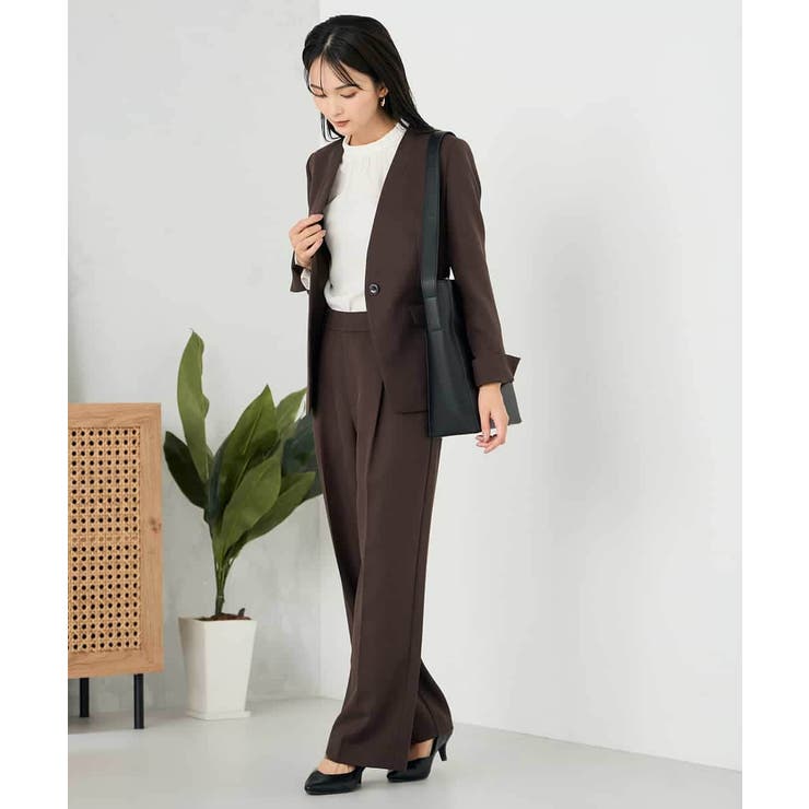 【洗える/イージーケア/ストレッチ】パウダーツイルVネックジャケット | a.v.v【WOMEN】 | 詳細画像23 