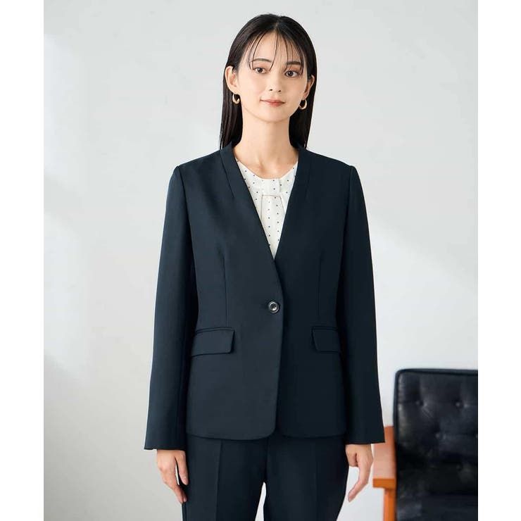 【洗える/イージーケア/ストレッチ】パウダーツイルVネックジャケット | a.v.v【WOMEN】 | 詳細画像40 