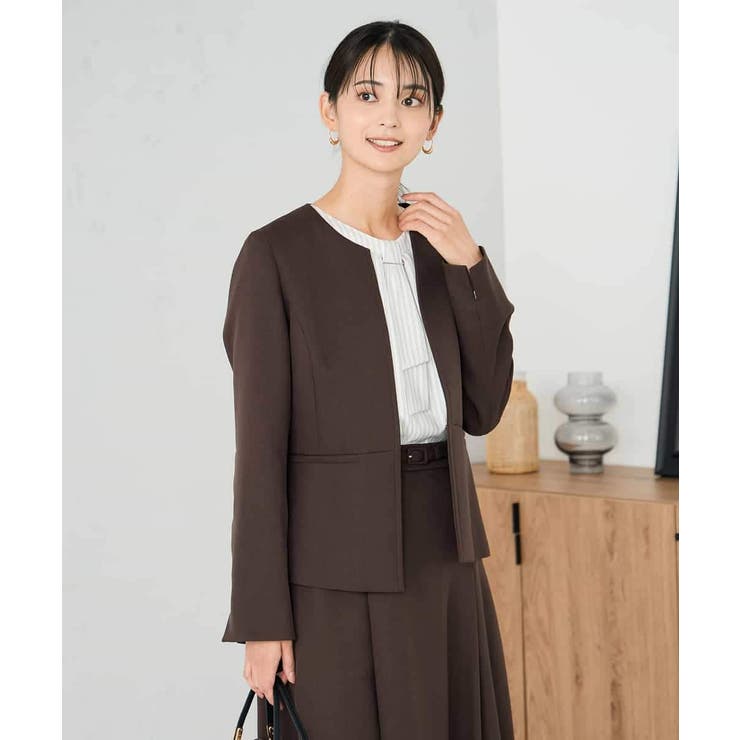 【洗える/イージーケア/ストレッチ】パウダーツイルキーネックジャケット | a.v.v【WOMEN】 | 詳細画像10 