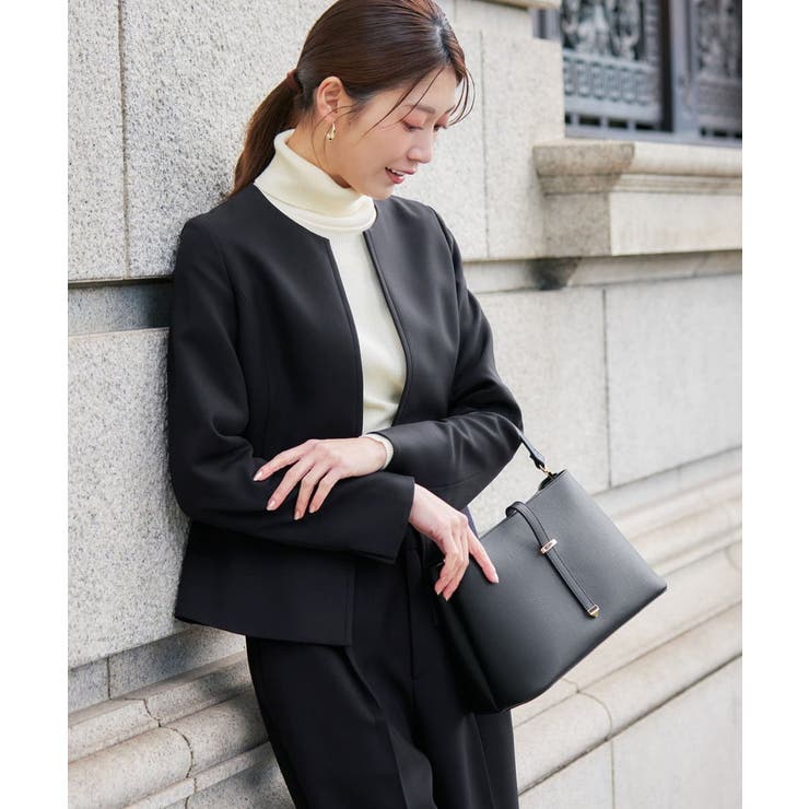 【洗える/イージーケア/ストレッチ】パウダーツイルキーネックジャケット | a.v.v【WOMEN】 | 詳細画像16 