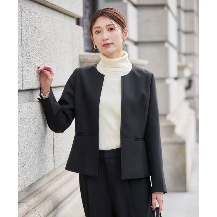 【洗える/イージーケア/ストレッチ】パウダーツイルキーネックジャケット | a.v.v【WOMEN】 | 詳細画像18 