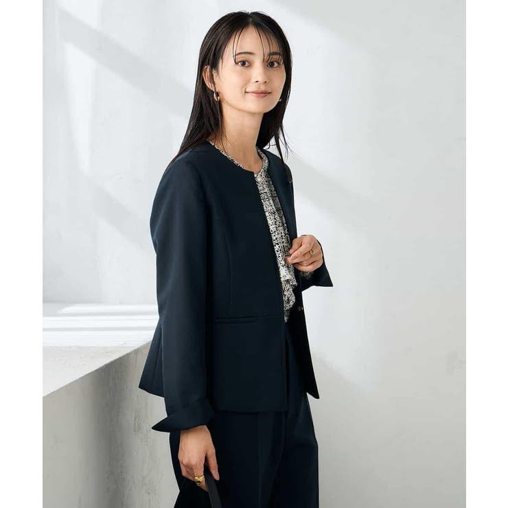 【洗える/イージーケア/ストレッチ】パウダーツイルキーネックジャケット | a.v.v【WOMEN】 | 詳細画像2 