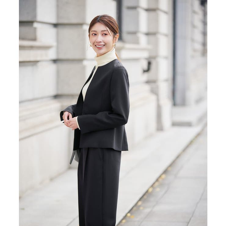 【洗える/イージーケア/ストレッチ】パウダーツイルキーネックジャケット | a.v.v【WOMEN】 | 詳細画像20 