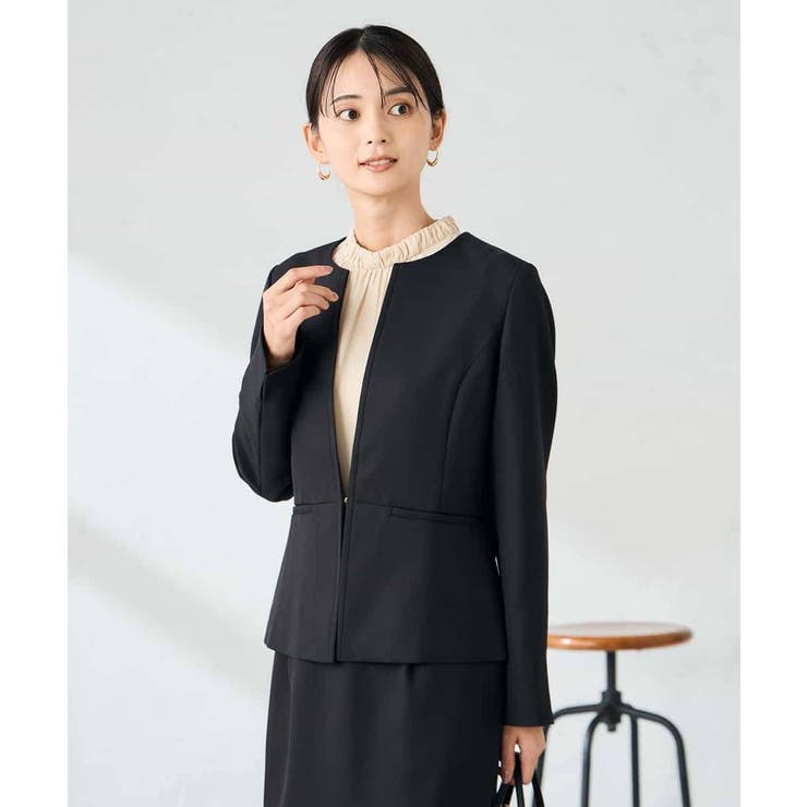 【洗える/イージーケア/ストレッチ】パウダーツイルキーネックジャケット | a.v.v【WOMEN】 | 詳細画像24 