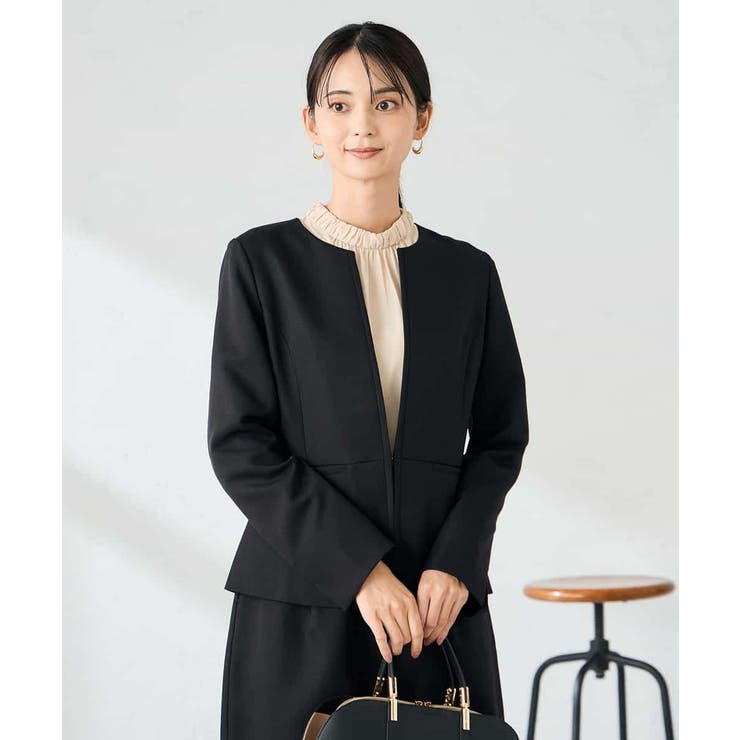 【洗える/イージーケア/ストレッチ】パウダーツイルキーネックジャケット | a.v.v【WOMEN】 | 詳細画像25 