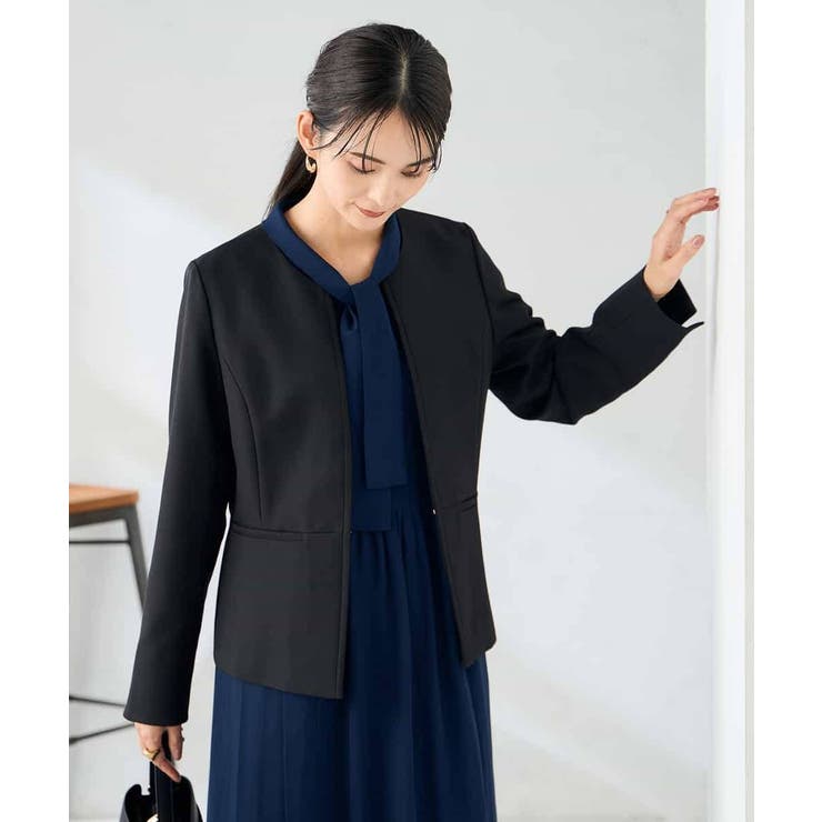 【洗える/イージーケア/ストレッチ】パウダーツイルキーネックジャケット | a.v.v【WOMEN】 | 詳細画像27 