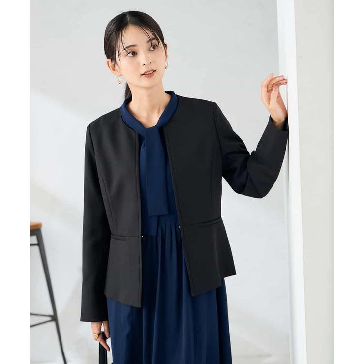 【洗える/イージーケア/ストレッチ】パウダーツイルキーネックジャケット | a.v.v【WOMEN】 | 詳細画像28 