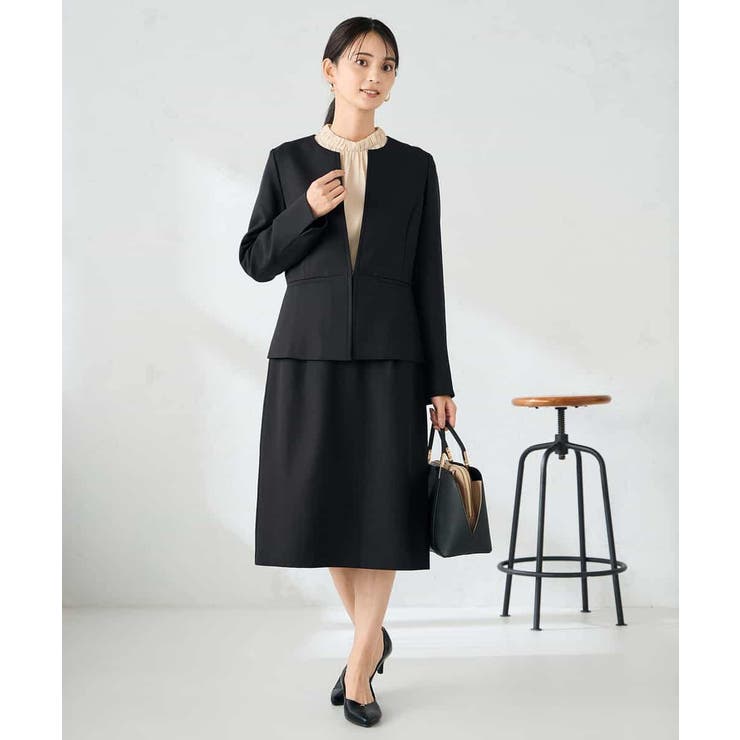 【洗える/イージーケア/ストレッチ】パウダーツイルキーネックジャケット | a.v.v【WOMEN】 | 詳細画像33 