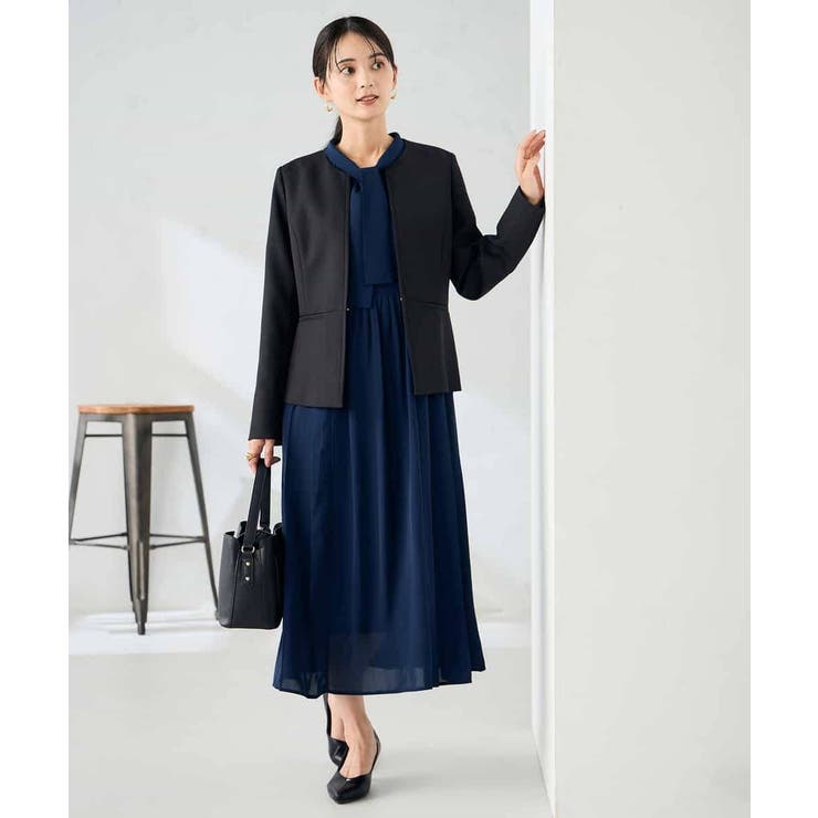 【洗える/イージーケア/ストレッチ】パウダーツイルキーネックジャケット | a.v.v【WOMEN】 | 詳細画像34 