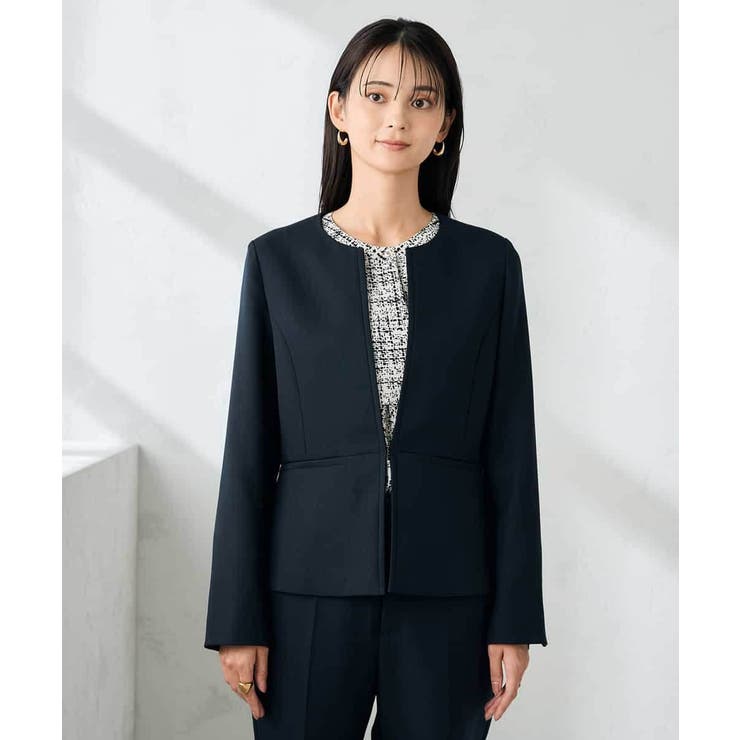 【洗える/イージーケア/ストレッチ】パウダーツイルキーネックジャケット | a.v.v【WOMEN】 | 詳細画像36 