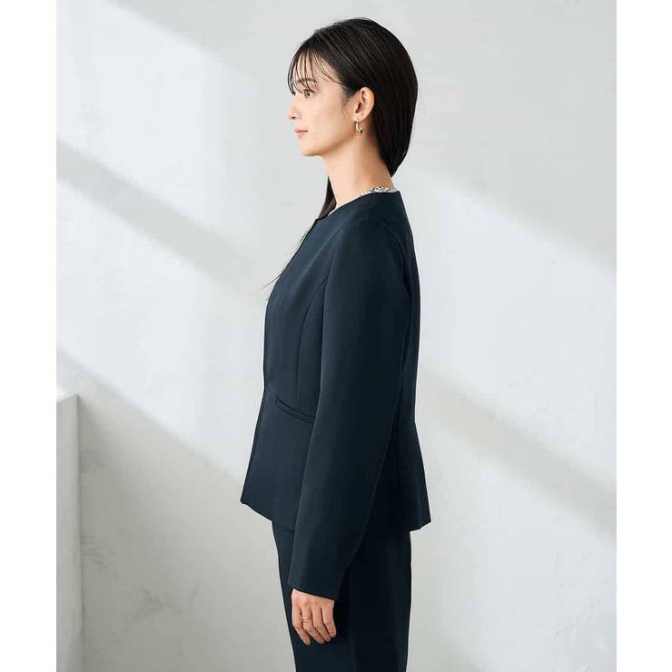 【洗える/イージーケア/ストレッチ】パウダーツイルキーネックジャケット | a.v.v【WOMEN】 | 詳細画像37 