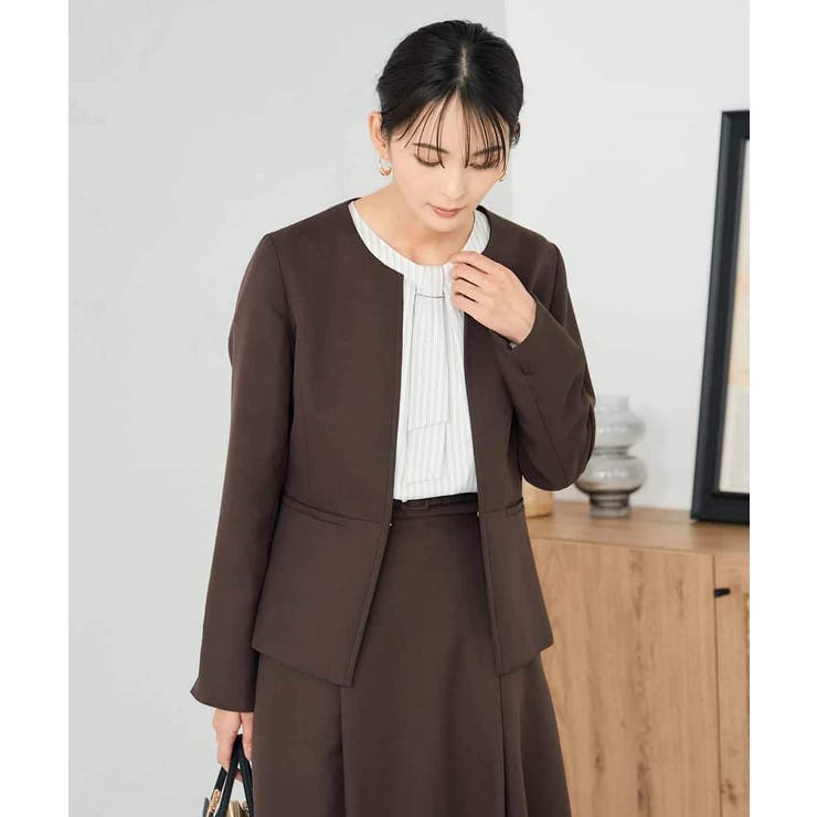 【洗える/イージーケア/ストレッチ】パウダーツイルキーネックジャケット | a.v.v【WOMEN】 | 詳細画像8 