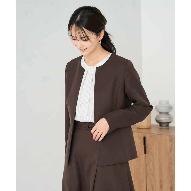 【洗える/イージーケア/ストレッチ】パウダーツイルキーネックジャケット | a.v.v【WOMEN】 | 詳細画像9 