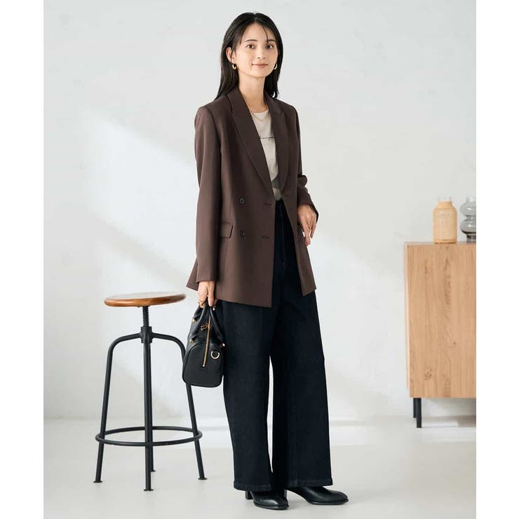 【洗える/イージーケア/ストレッチ】パウダーツイルダブルブレストジャケット | a.v.v【WOMEN】 | 詳細画像11 