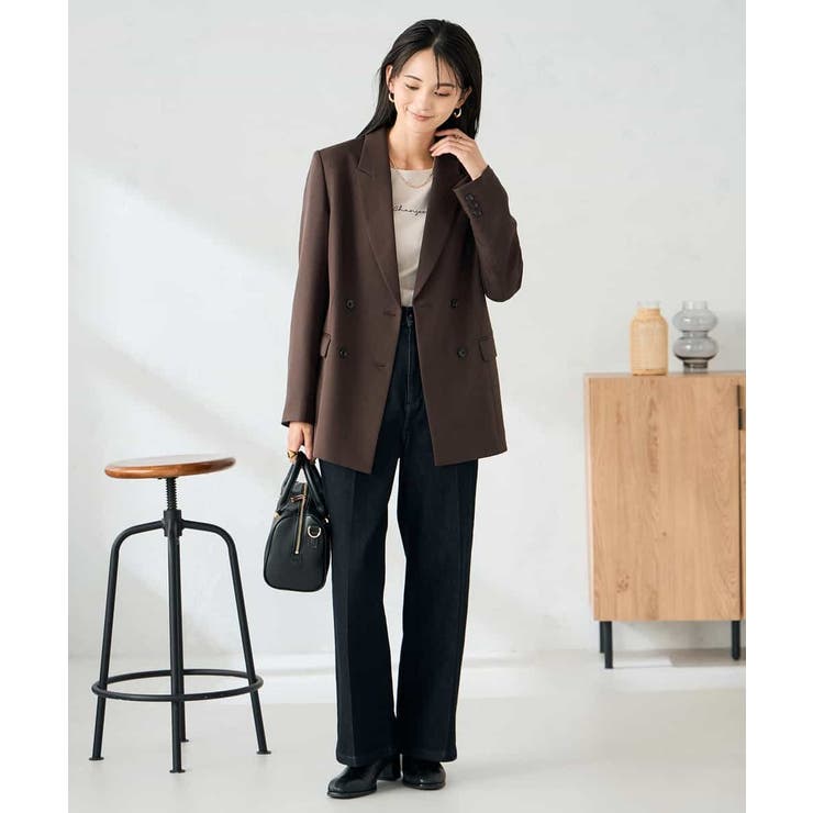 【洗える/イージーケア/ストレッチ】パウダーツイルダブルブレストジャケット | a.v.v【WOMEN】 | 詳細画像12 