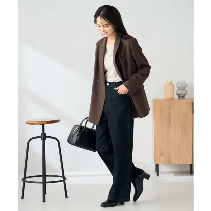 【洗える/イージーケア/ストレッチ】パウダーツイルダブルブレストジャケット | a.v.v【WOMEN】 | 詳細画像14 