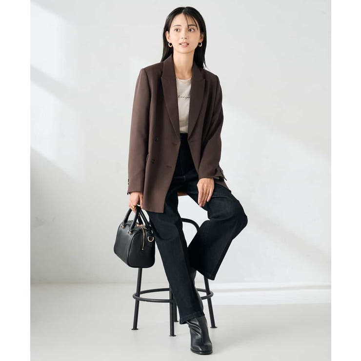 【洗える/イージーケア/ストレッチ】パウダーツイルダブルブレストジャケット | a.v.v【WOMEN】 | 詳細画像15 