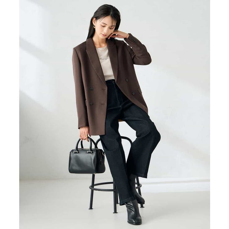 【洗える/イージーケア/ストレッチ】パウダーツイルダブルブレストジャケット | a.v.v【WOMEN】 | 詳細画像17 