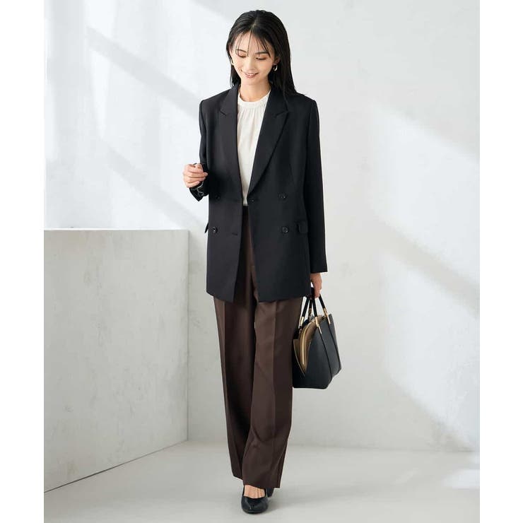 【洗える/イージーケア/ストレッチ】パウダーツイルダブルブレストジャケット | a.v.v【WOMEN】 | 詳細画像21 