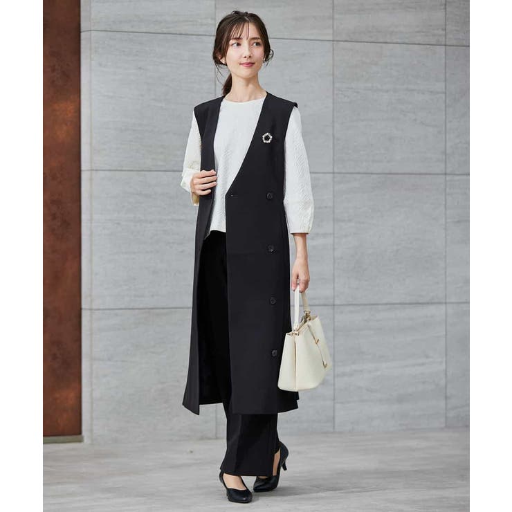 【洗える/ストレッチ/セットアップ対応】ダブルクロスロングジレワンピース | a.v.v【WOMEN】 | 詳細画像17 