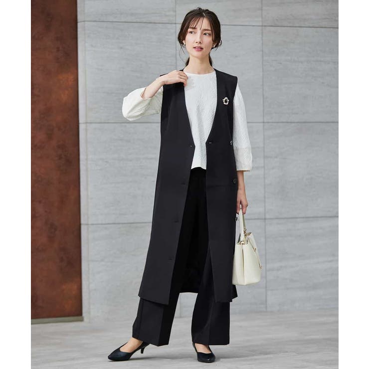 【洗える/ストレッチ/セットアップ対応】ダブルクロスロングジレワンピース | a.v.v【WOMEN】 | 詳細画像18 