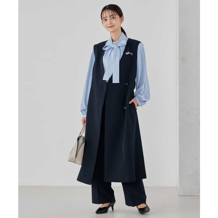 【洗える/ストレッチ/セットアップ対応】ダブルクロスロングジレワンピース | a.v.v【WOMEN】 | 詳細画像5 