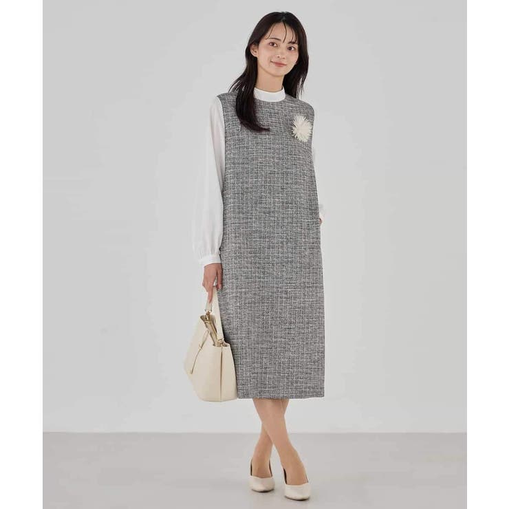 ダークグレー | ツイードボウタイワンピース | a.v.v【WOMEN】