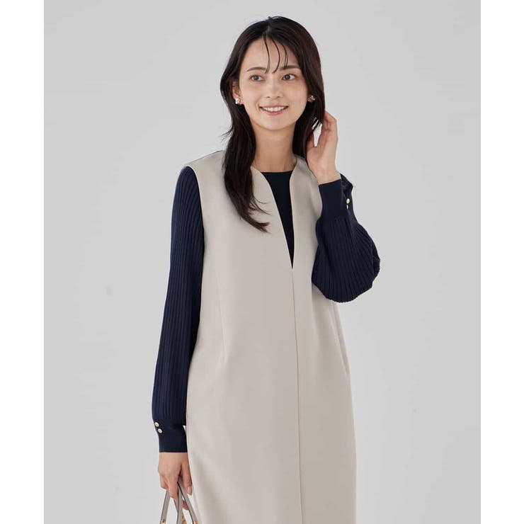 【洗える/ストレッチ】ダブルクロスジャンパードレス | a.v.v【WOMEN】 | 詳細画像15 