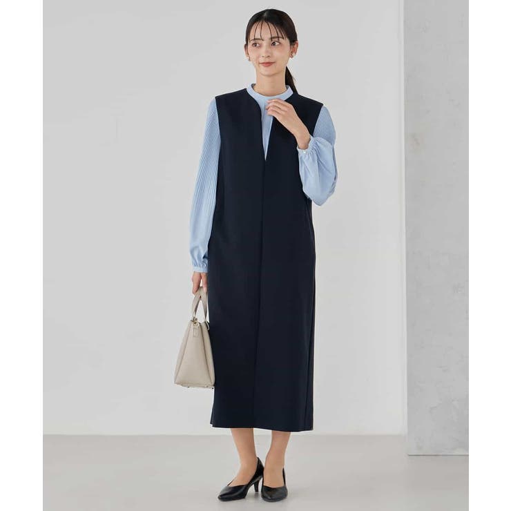 【洗える/ストレッチ】ダブルクロスジャンパードレス | a.v.v【WOMEN】 | 詳細画像2 