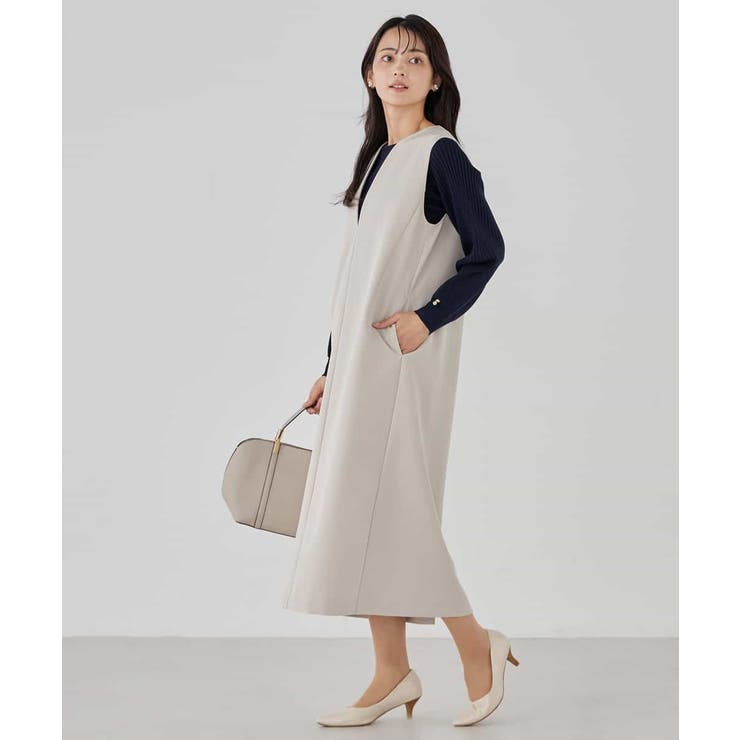 【洗える/ストレッチ】ダブルクロスジャンパードレス | a.v.v【WOMEN】 | 詳細画像22 