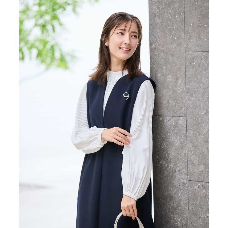 【洗える/ストレッチ】ダブルクロスジャンパードレス | a.v.v【WOMEN】 | 詳細画像7 