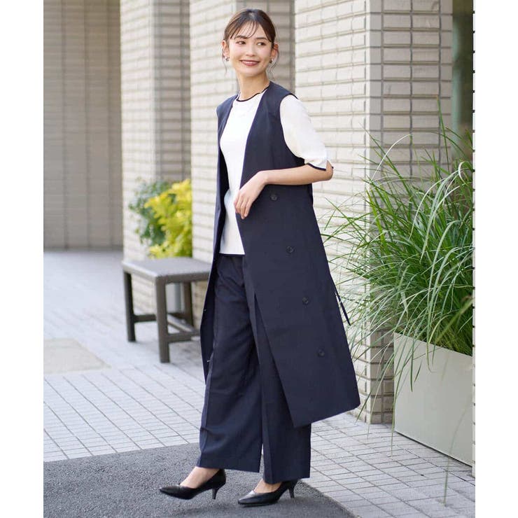オックスストレッチロングジレ ワンピース[品番：ITKW0016847