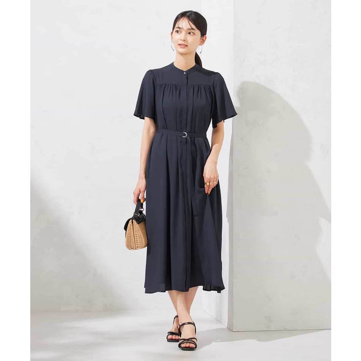 ネイビー | 【洗える】ベルト付切り替えワンピース | a.v.v【WOMEN】
