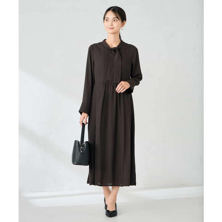 【洗える/WEB限定】ボウタイタックワンピース | a.v.v【WOMEN】 | 詳細画像1 