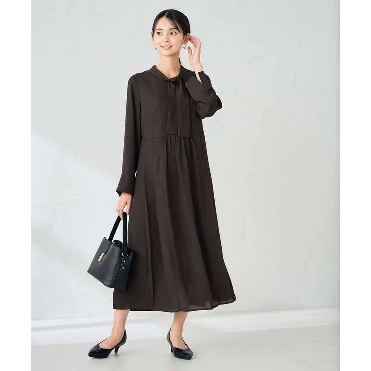 【洗える/WEB限定】ボウタイタックワンピース | a.v.v【WOMEN】 | 詳細画像7 