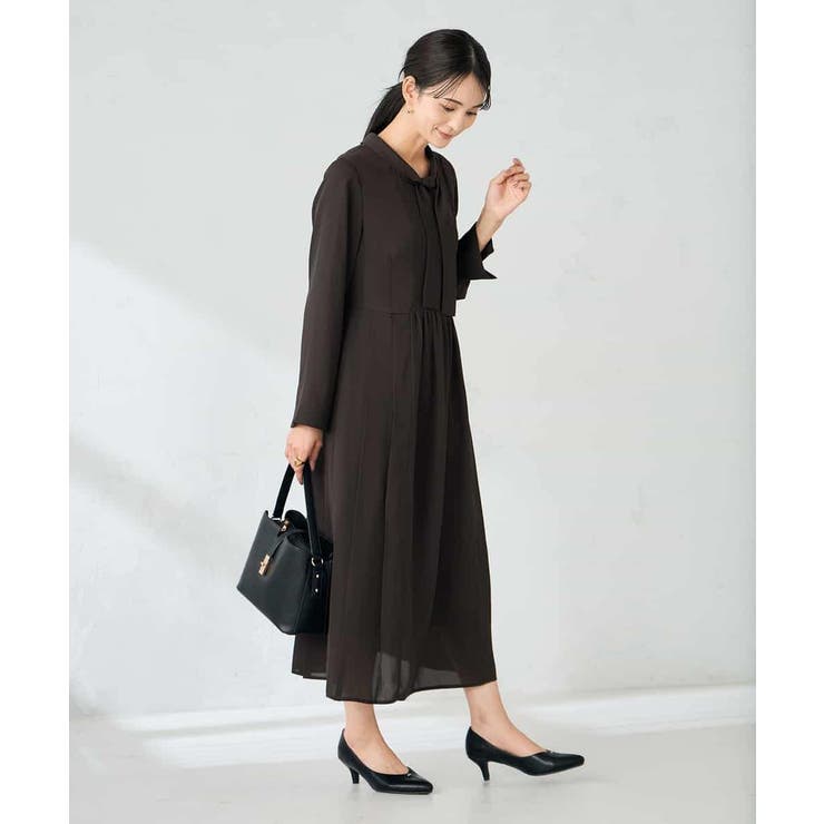 【洗える/WEB限定】ボウタイタックワンピース | a.v.v【WOMEN】 | 詳細画像8 