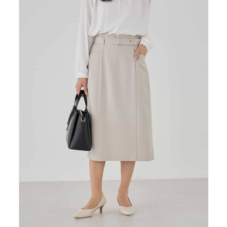 グレージュ | 【洗える/ストレッチ/セットアップ対応】ダブルクロスタイトスカート | a.v.v【WOMEN】