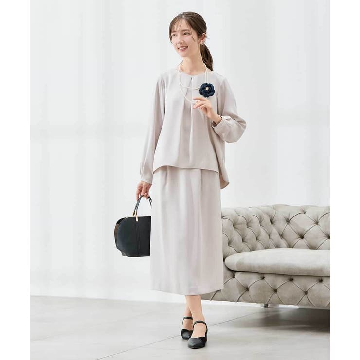 グレージュ | サテンナロースカート【洗える/速乾/毛玉になりにくい/イージーケア】 | a.v.v【WOMEN】