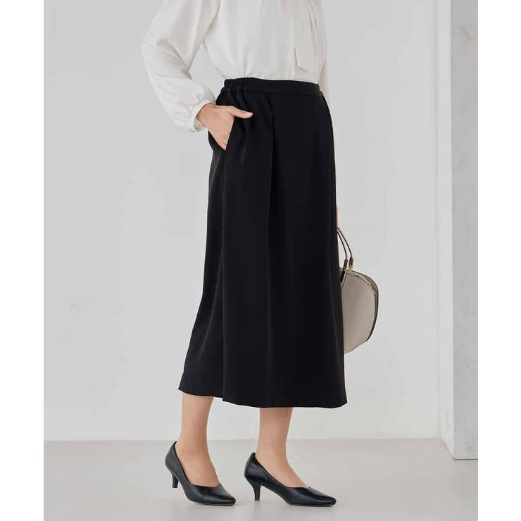 ブラック | サテンナロースカート【洗える/速乾/毛玉になりにくい/イージーケア】 | a.v.v【WOMEN】