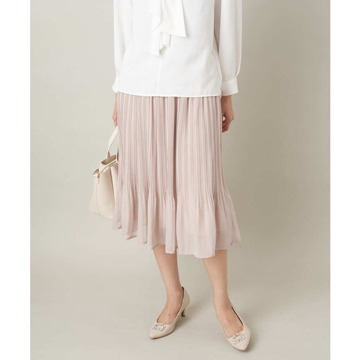 ベージュ | 【洗濯機で洗える】シフォンプリーツスカート | a.v.v【WOMEN】