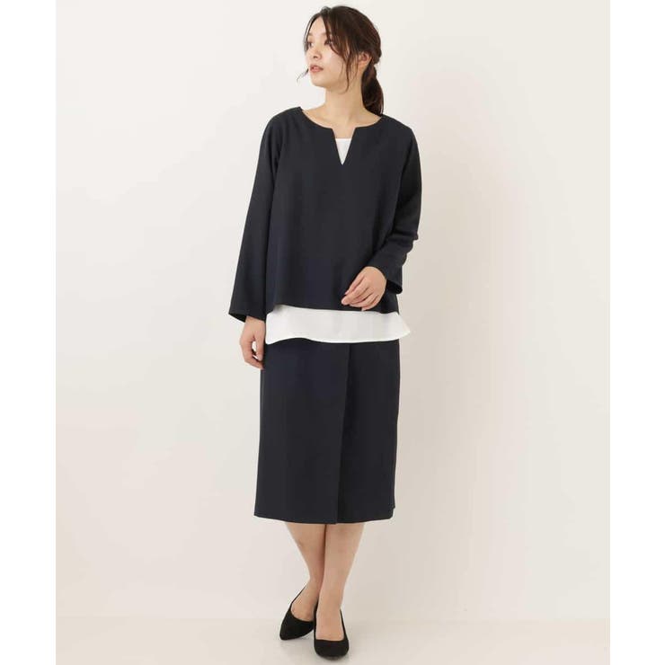 【洗える/セットアップ対応】ラップ調ナロースカート | a.v.v【WOMEN】 | 詳細画像7 