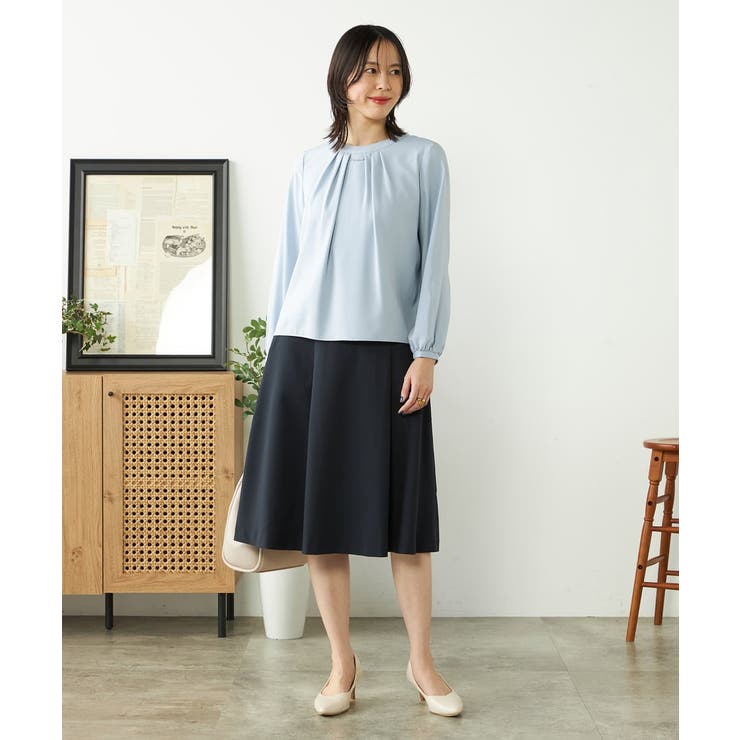 【洗える/ストレッチ/UVカット】麻調ストレッチフレアスカート | a.v.v【WOMEN】 | 詳細画像14 