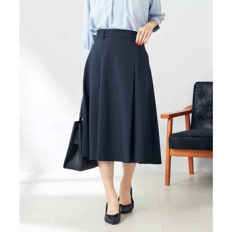 【洗える/ストレッチ/UVカット】麻調ストレッチフレアスカート | a.v.v【WOMEN】 | 詳細画像3 