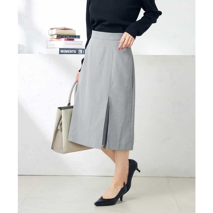 グレー | 【洗える/ストレッチ/UVカット】麻調ストレッチタイトスカート | a.v.v【WOMEN】