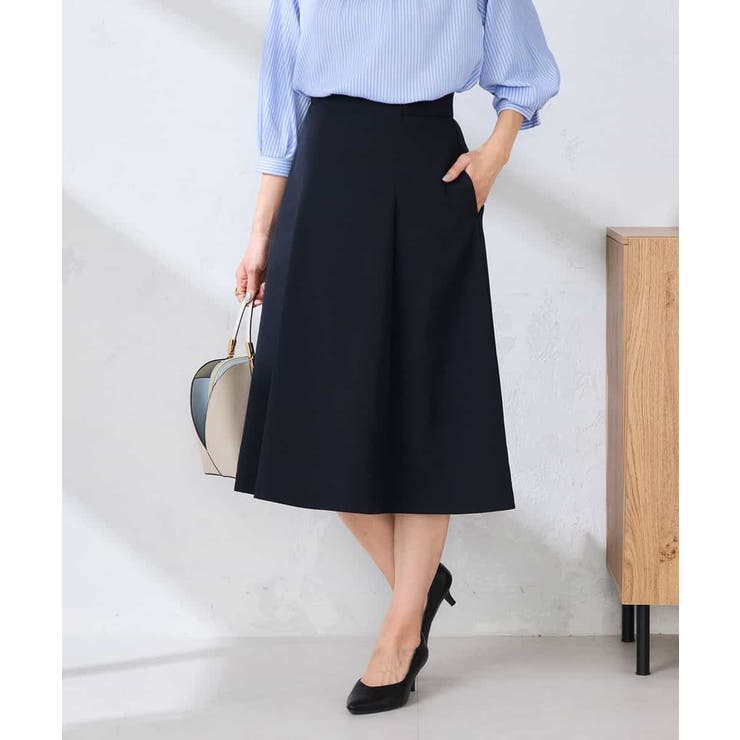 【洗える/UVカット】リネンライクストレッチフレアスカート | a.v.v【WOMEN】 | 詳細画像1 