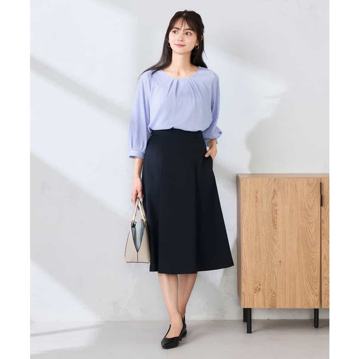 【洗える/UVカット】リネンライクストレッチフレアスカート | a.v.v【WOMEN】 | 詳細画像4 