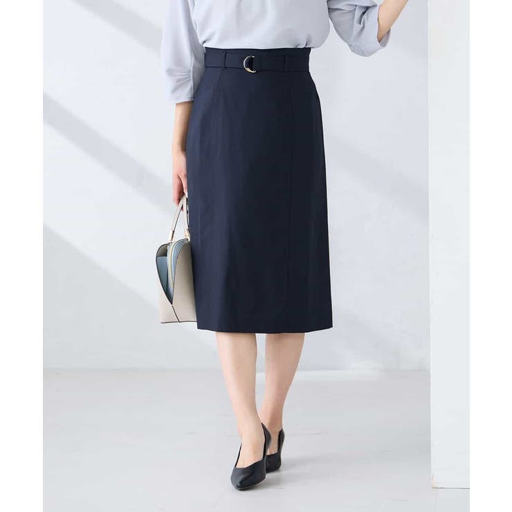 ネイビー | 【洗える/UVカット】リネンライクストレッチタイトスカート | a.v.v【WOMEN】